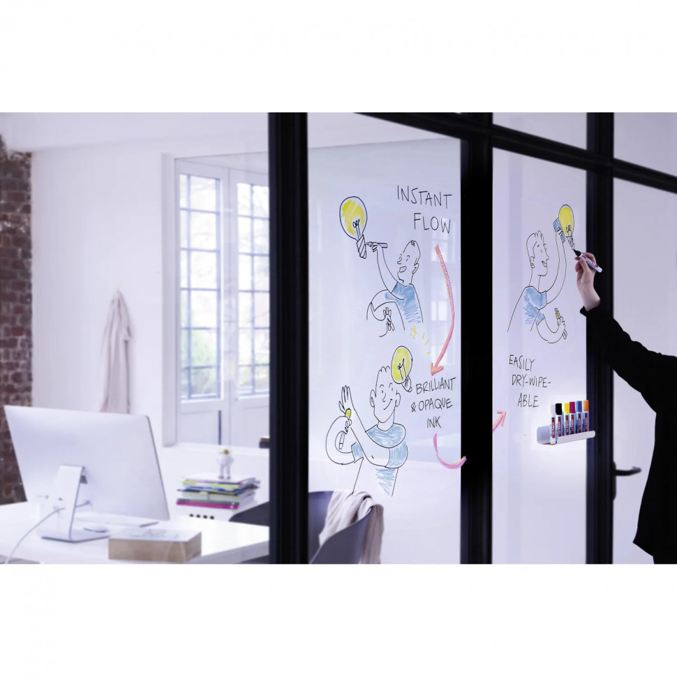 Маркер для стеклянных досок EDDING E-95/010 голубой 1,5-3мм круг.наконечник