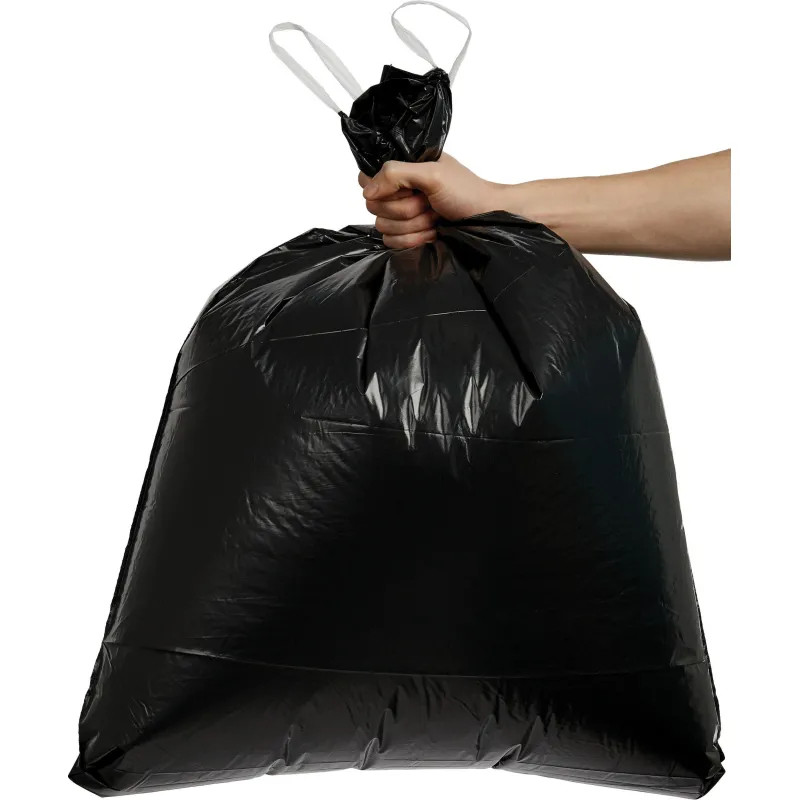 Мешки для мусора ПВД 100л 50мкм 10шт/рул черные 65x80см Комус с зав-ми_СПБ
