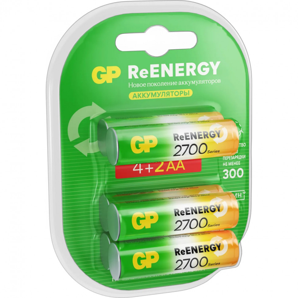 Аккумулятор GP 2600mAh AA 270AAHC4/2-2CR6/ 270AAHC4/2RSY-2CRCB6 бл/6шт Аккумулятор GP 2600mAh AA 270AAHC4/2-2CR6/ 270AAHC4/2RSY-2CRCB6 бл/6шт