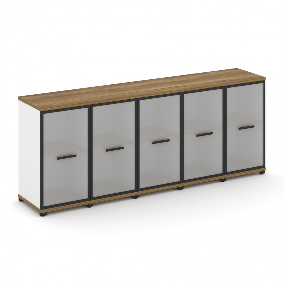 Concept Шкаф 5 узких секций, 2 ниши CN.STU-253 RMB B Сандал Янтарный/Белый Бриллиант/Металл Черный/С