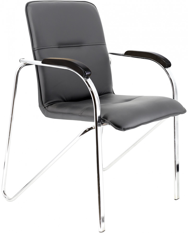 Кресло Everprof Samba (Самба) Wood CF Экокожа Черный