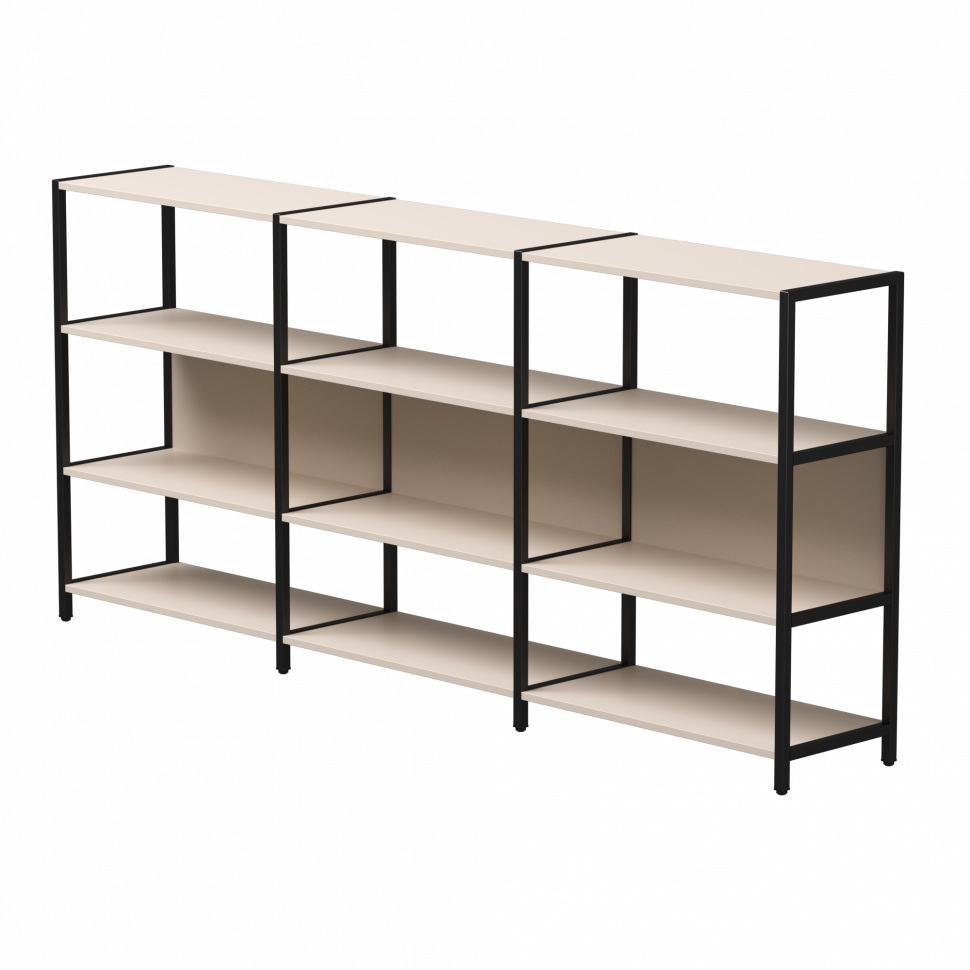 Набор стеллажных систем №3 Everprof EVO (ЭВО) 2440x385x1120 Кашемир/Черный