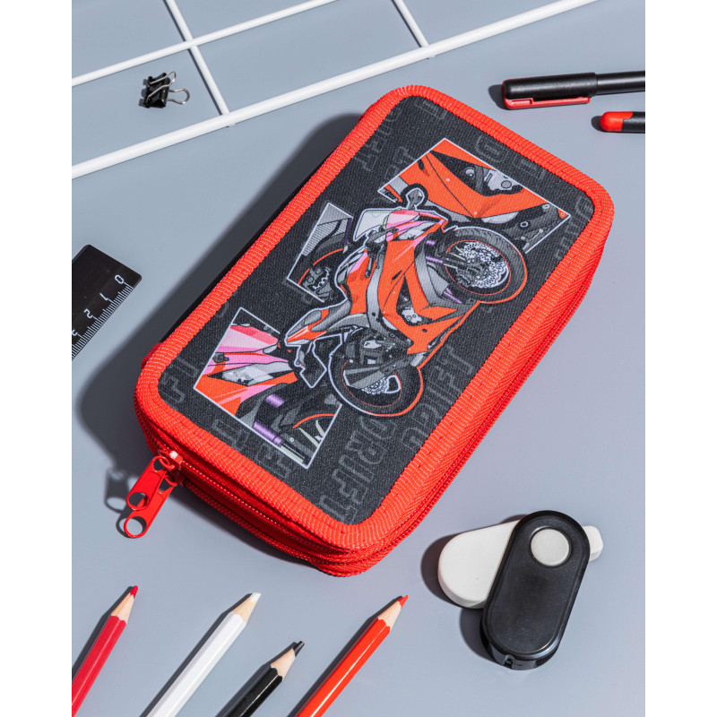 Пенал Комус Класс Urban Moto ПКТ 11-20, ткань, 2 отд., 190х110 мм