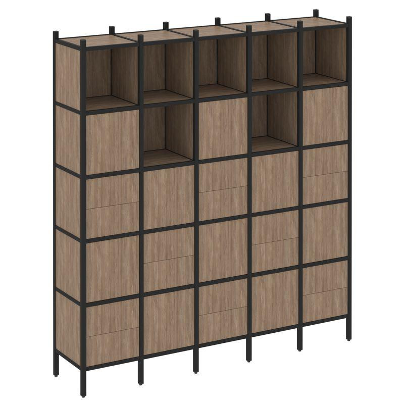 Loft Прямой стеллаж VR.L-10 Дуб Аризона/Металл Черный 2110*446*2280 Loft Прямой стеллаж VR.L-10 Дуб Аризона/Металл Черный 2110*446*2280