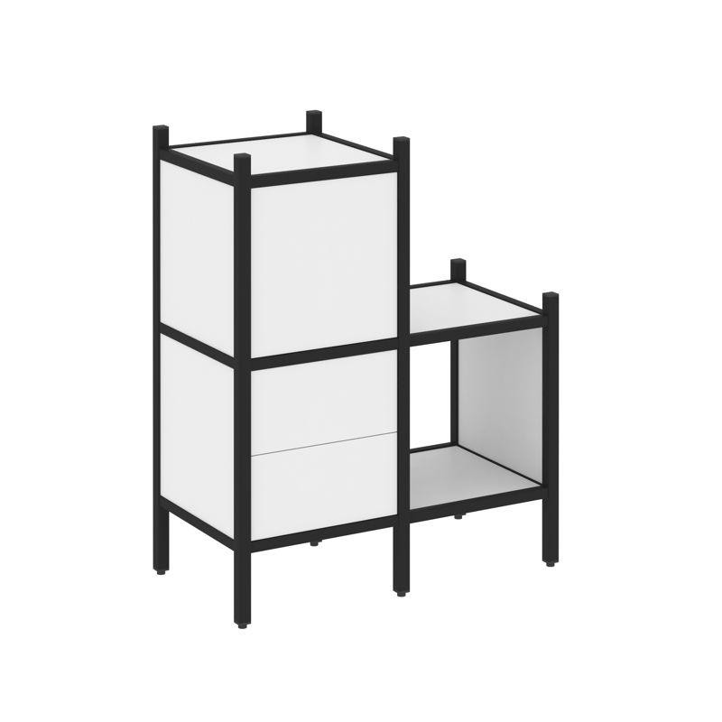 Loft Прямой стеллаж VR.L-11 Белый Бриллиант/Металл Черный 862*446*1047