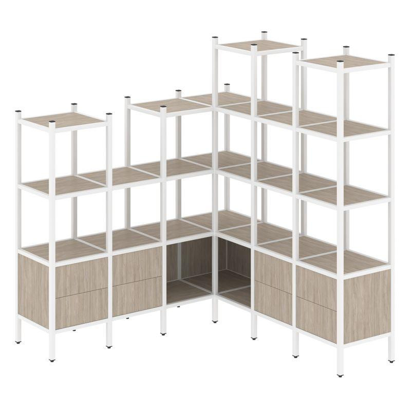 Loft Угловой внутренний стеллаж VR.L-41 Дуб Аттик/Металл Белый 1694*1694*1869 Loft Угловой внутренний стеллаж VR.L-41 Дуб Аттик/Металл Белый 1694*1694*1869