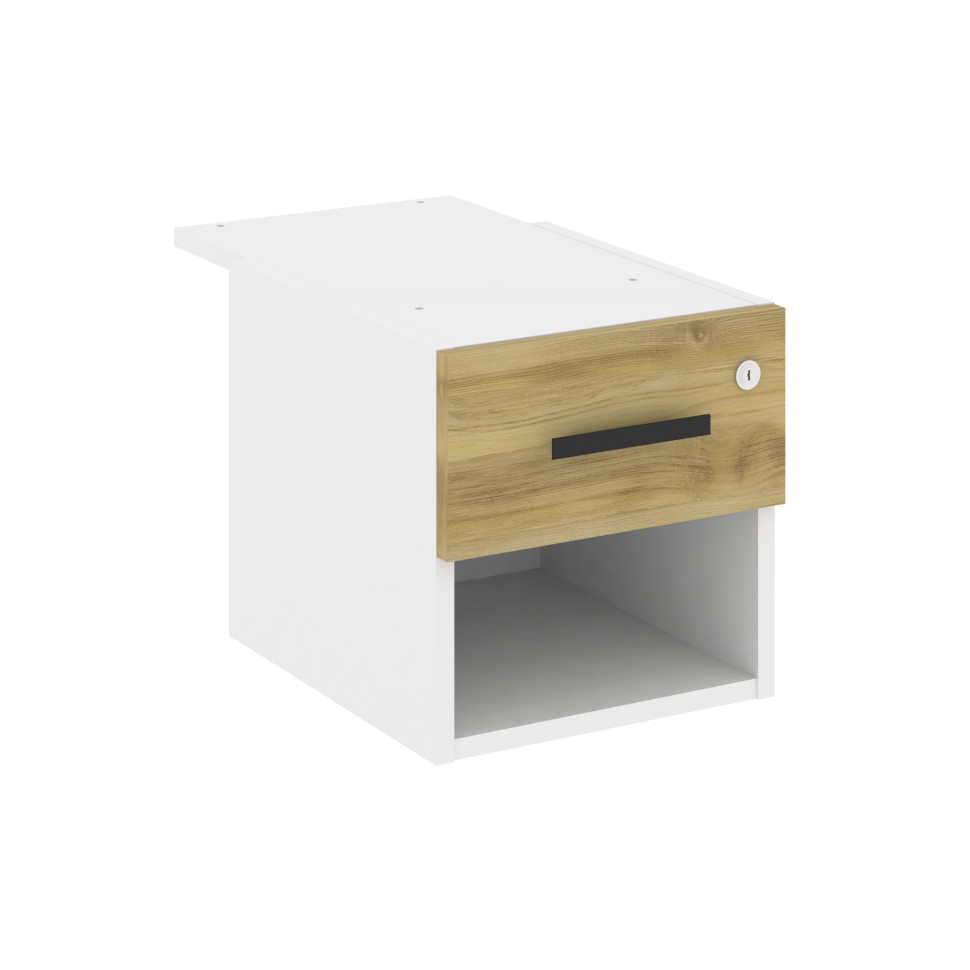 Concept Тумба с открытой нишей и 1 ящ. CN.PT-005 B Дуб винченцо/Белый бриллиант 347*573*352