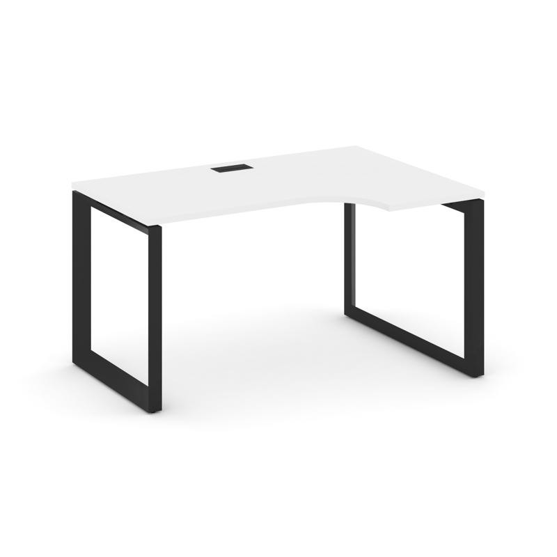 Style Project Стол рабочий эргономичный SN-59O.SPA-001(R) Белый/Металл Черный/Черный Заглушка 1380*6