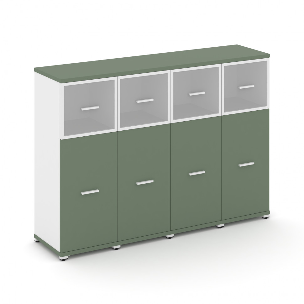 Concept Шкаф 4 узкие секции, 3 ниши CN.STU-344 RMW W Кобо/Белый Бриллиант/Металл Белый/Сатин 1668*42