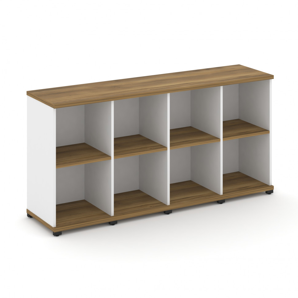 Concept Стеллаж 4 узкие секции, 2 ниши CN.STU-240 Сандал Янтарный/Белый Бриллиант/Металл Черный 1668