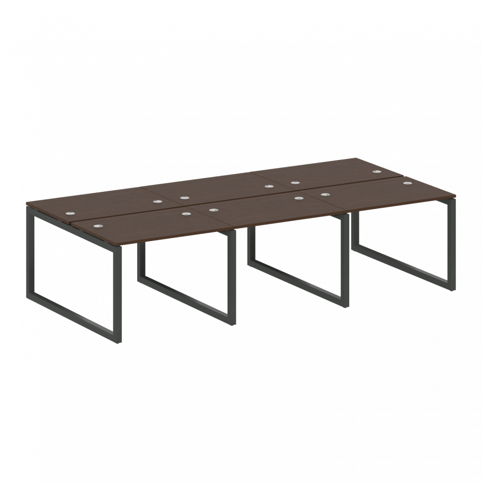 Metal System Quattro Рабочая станция на 6 раб. мест на О-образном м/к 50БО.СМ-6.1 Венге Цаво/Металл