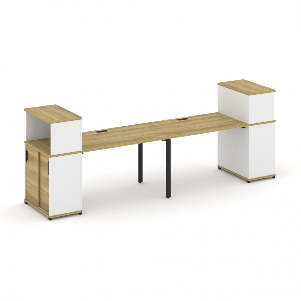 Concept Рабочая станция с опорными шкафом-купе с надставкой низ. CN.ORS-238 B Дуб Винченцо/Белый Бри