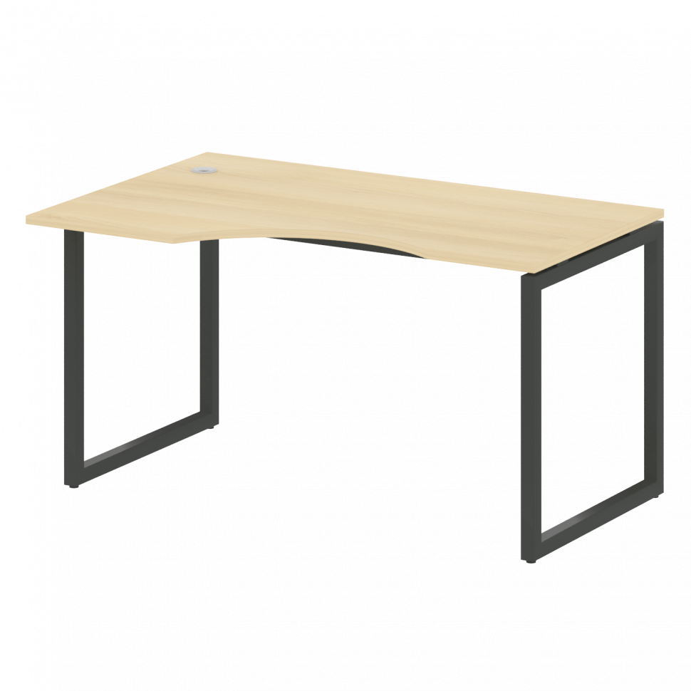 Metal System Quattro Стол криволинейный левый на О-образном м/к 40БО.СА-2 (L) Акация Лорка/Металл Ан