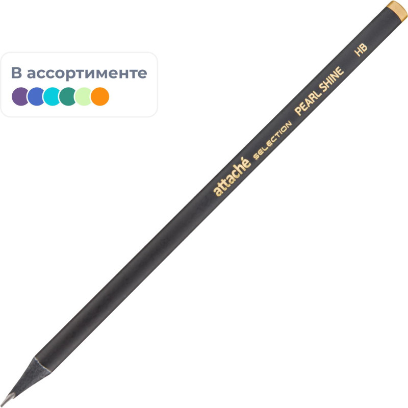 Карандаш чернографитный Attache Selection Pearl Shine HB б/ласт в асс