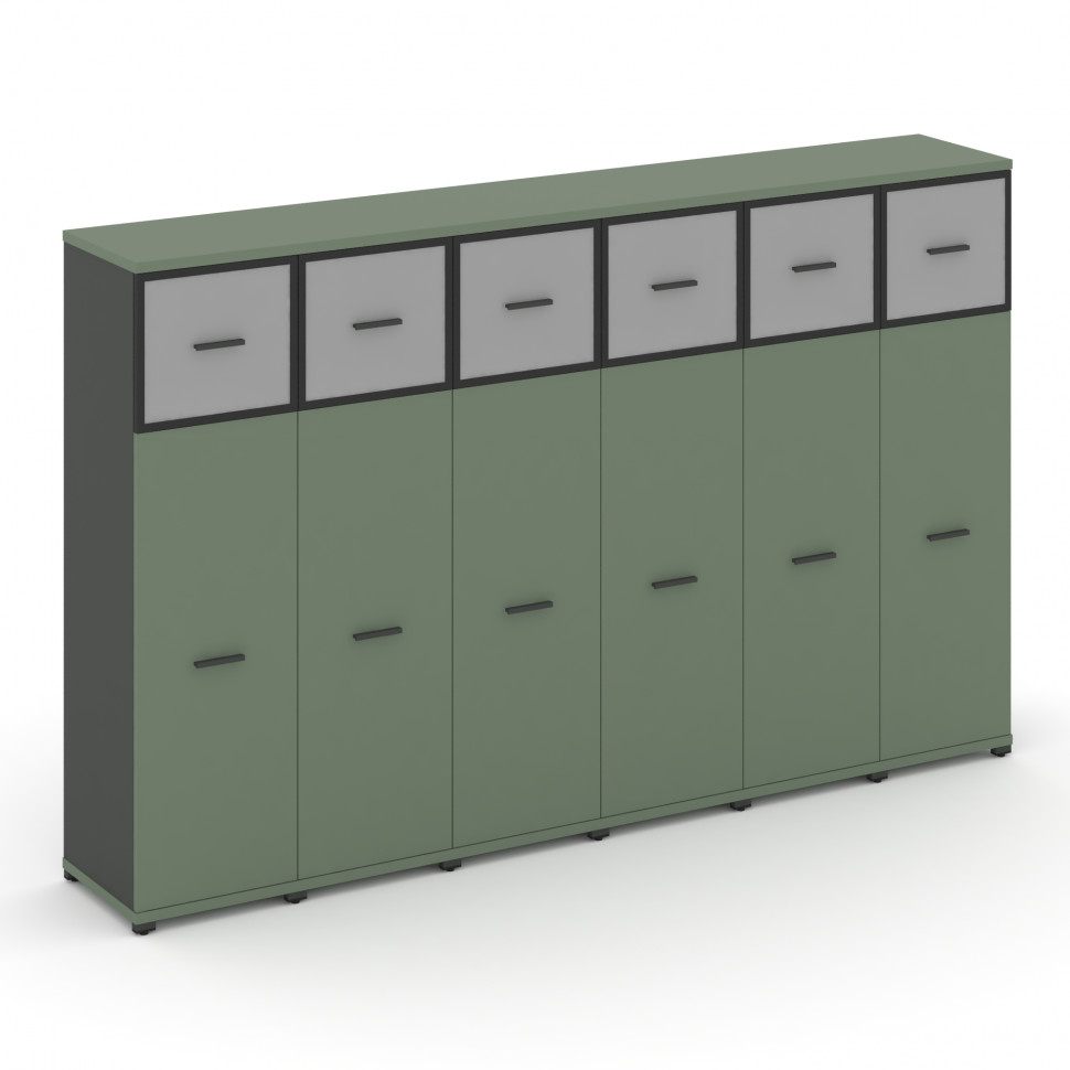 Concept Шкаф 6 узких секций, 4 ниши CN.STU-464 RMB A Кобо/Антрацит/Металл Антрацит/Сатин 2500*420*15