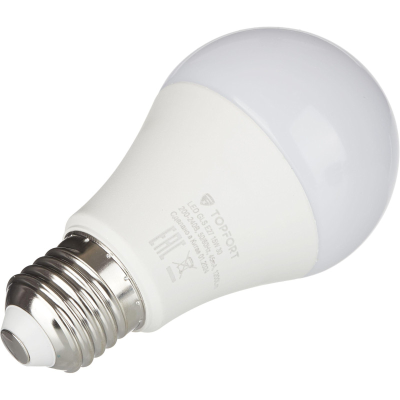 Лампа светодиодная Topfort E27 15W 3000K груша