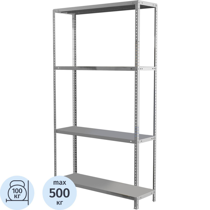 Стеллаж металлический 0MX_MS Standart 185/100x60/4 полки
