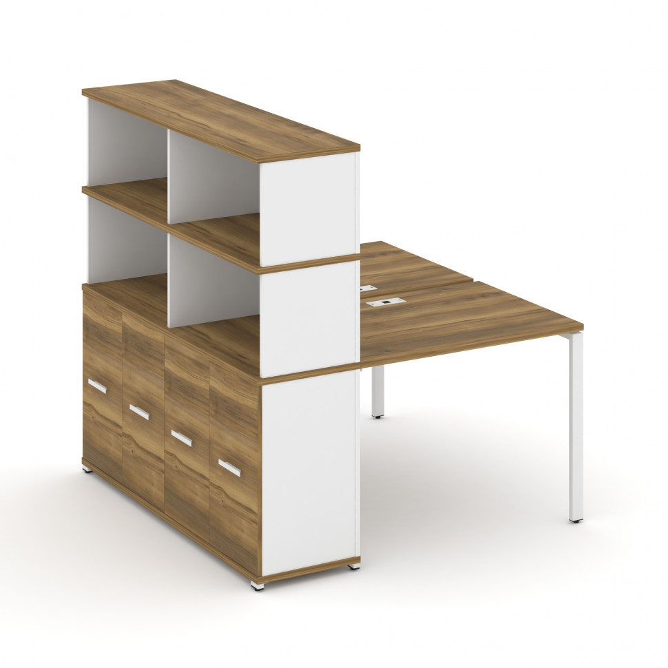 Concept Рабочая станция с опорным распаш. шкафом с надставкой выс. CN.DRS-229 W Сандал Янтарный/Белы Concept Рабочая станция с опорным распаш. шкафом с надставкой выс. CN.DRS-229 W Сандал Янтарный/Белы