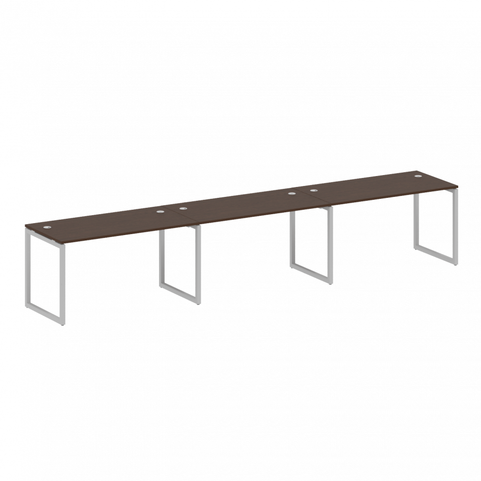 Metal System Quattro Рабочая станция на 3 места на О-образном м/к 40БО.СМ-3.3 Венге Цаво/Металл Серы