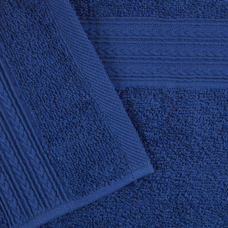 Набор полотенец махровых Luscan/бордюр 400г/м2, 50х90 тем-син, 10шт/уп