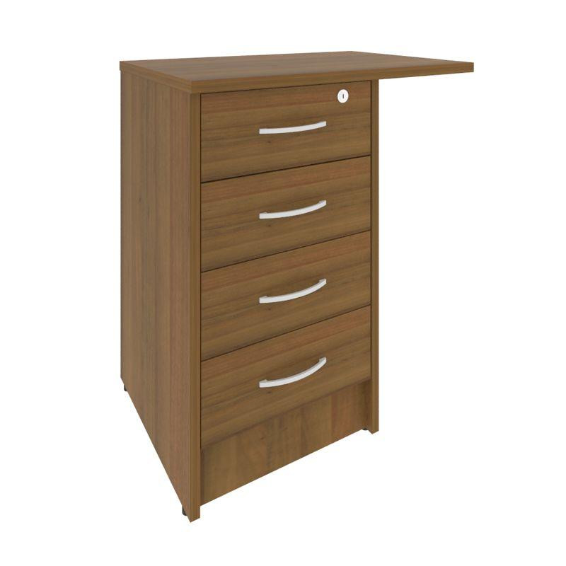 Riva Тумба приставная c фолдингом (с замком, 4 ящика, универсальная левая/правая) А.ТП-4.3F-S Орех Г