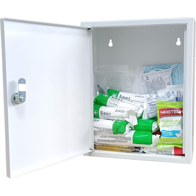 Аптечка первой помощи работникам ФЭСТ (приказ № 262н) метал. шкаф 3767