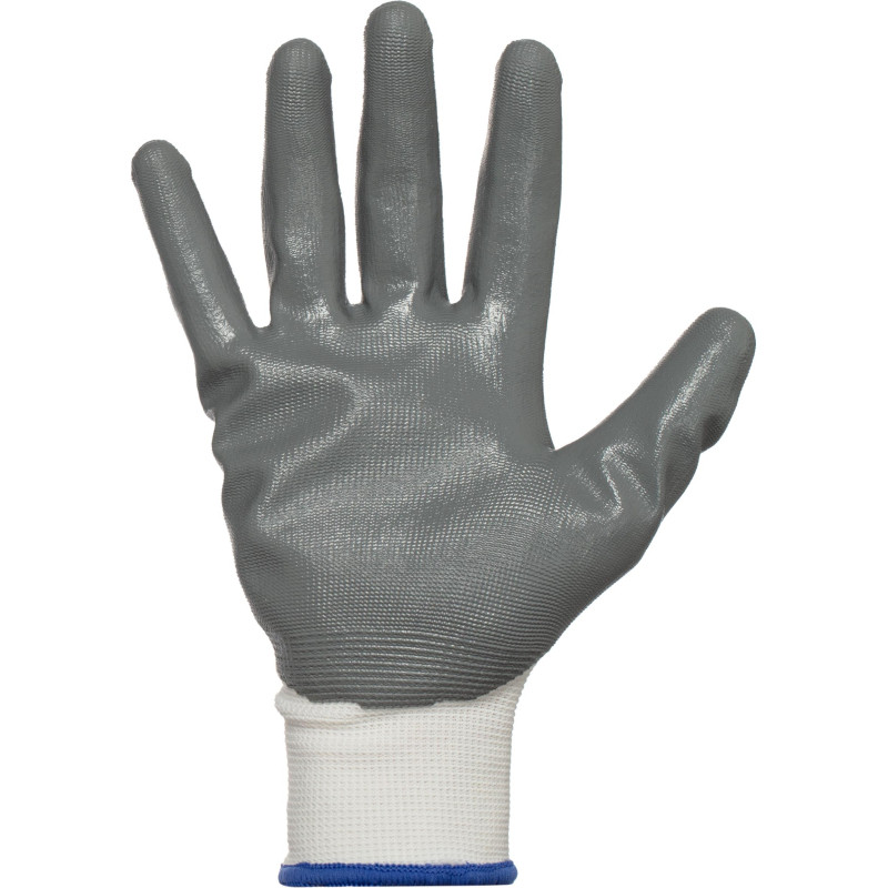 Перчатки защитные TOPFORT п/э с нитриловым покрытием белые р.10(XL)