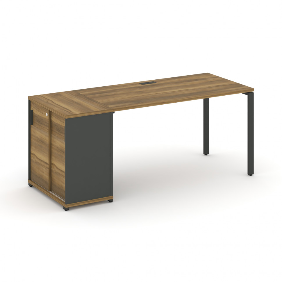 Concept Стол рабочий с опорным шкафом-купе CN.SP-236 A Сандал Янтарный/Антрацит/Металл Антрацит 2000 Concept Стол рабочий с опорным шкафом-купе CN.SP-236 A Сандал Янтарный/Антрацит/Металл Антрацит 2000