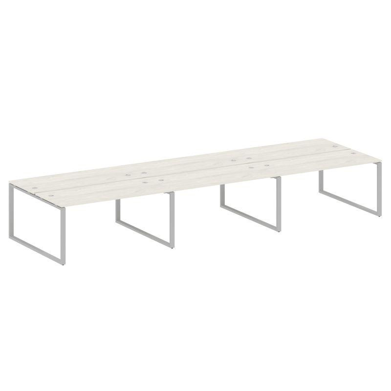 Metal System Рабочая станция на 6 мест на О-образном м/к БО.СМ-6.4 Дуб Наварра/Металл Серый 4800*147