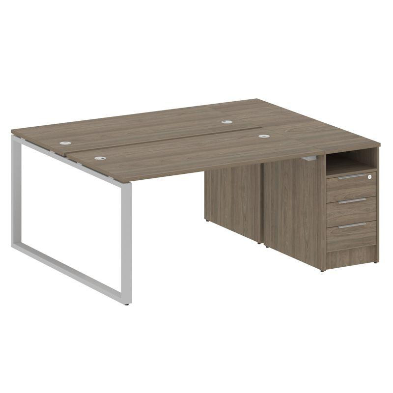 Metal System Рабочая станция с тумбой на О-образном м/к БО.РС-СТП-2.3 Вяз Благородный/Металл Серый 1 Metal System Рабочая станция с тумбой на О-образном м/к БО.РС-СТП-2.3 Вяз Благородный/Металл Серый 1