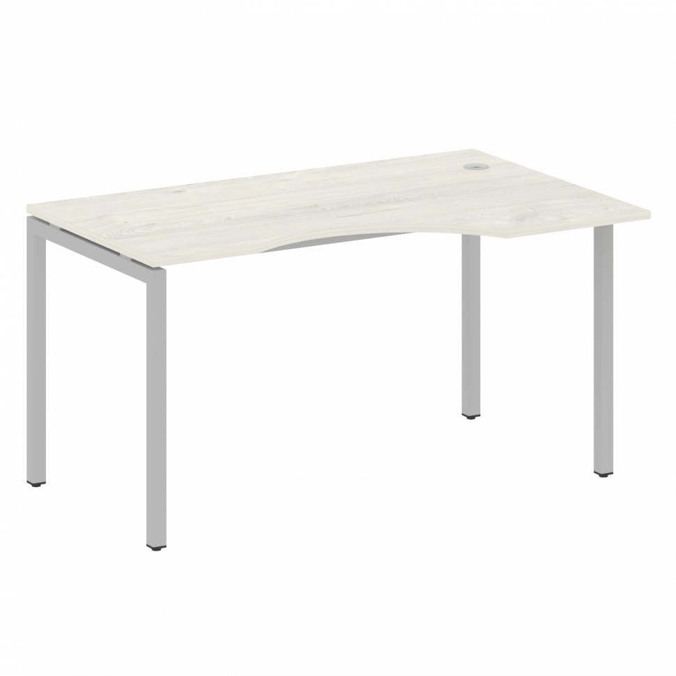 Metal System Quattro Стол криволинейный правый на П-образном м/к 40БП.СА-2 (R) Дуб Наварра/Металл Се