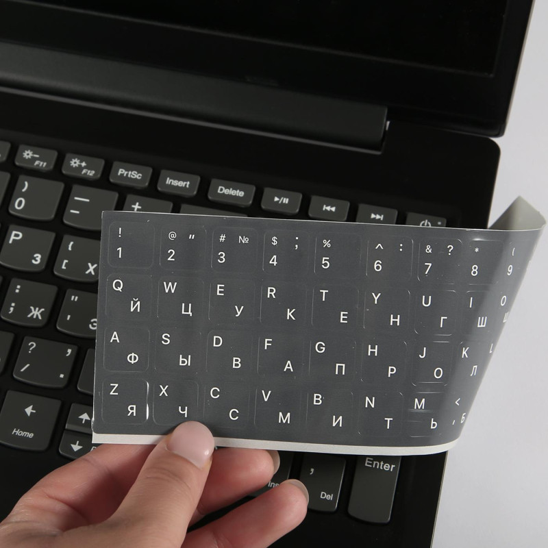 Этикетки на клав. Red Line для ноутбуков, рус и англ, серый (УТ000031341)