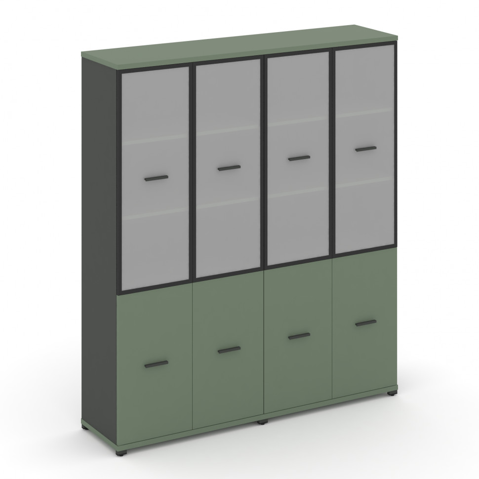 Concept Шкаф 2 широкие секции, 5 ниш CN.STS-522 RMB A Кобо/Антрацит/Металл Антрацит/Сатин 1668*420*1