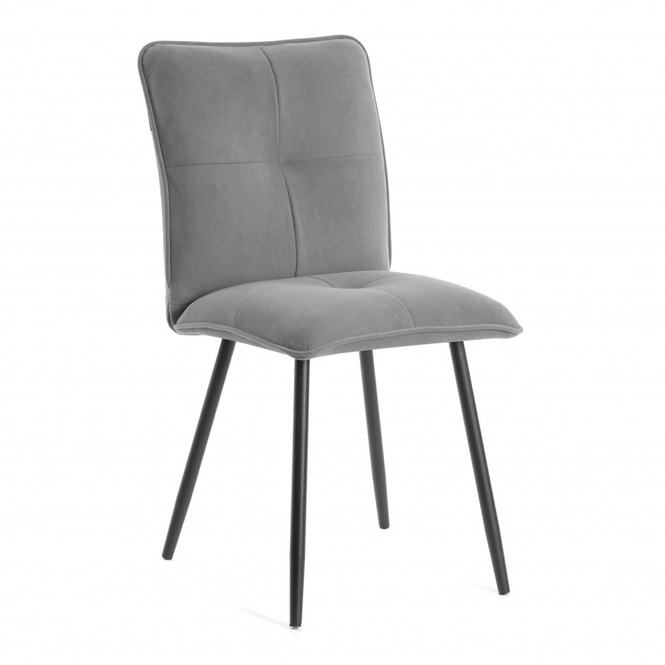 Комплект кресло + стул Sweet LT, флок , серый/черный, 29, 41х55х88 см