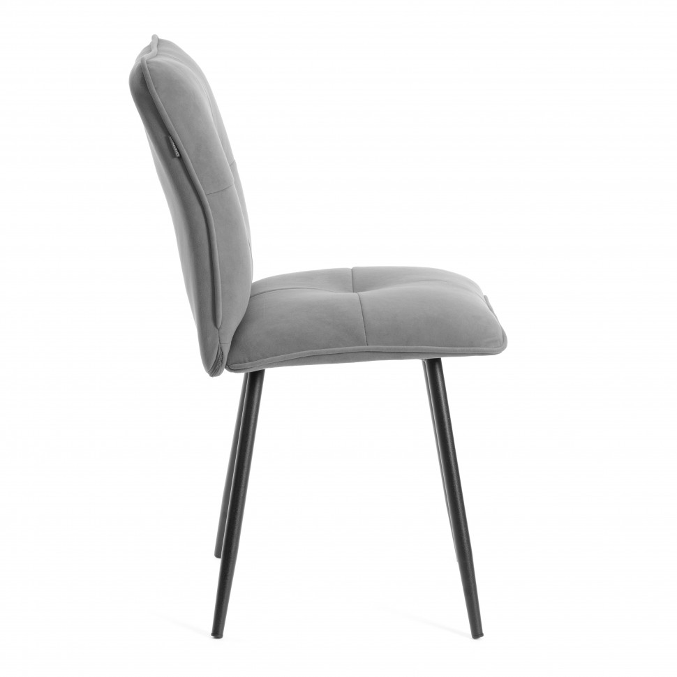 Комплект кресло + стул Sweet LT, флок , серый/черный, 29, 41х55х88 см