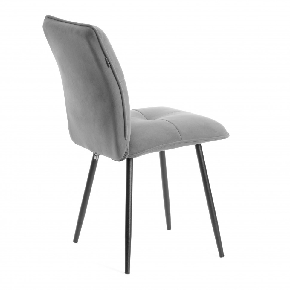 Комплект кресло + стул Sweet LT, флок , серый/черный, 29, 41х55х88 см