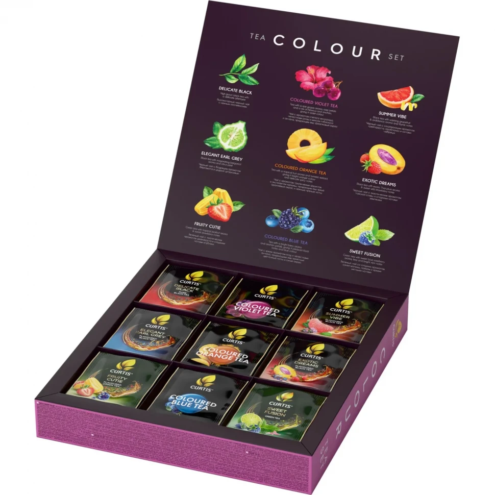 Чай Curtis Colour tea set ассорти 9 вкусов пакет 45 сашет