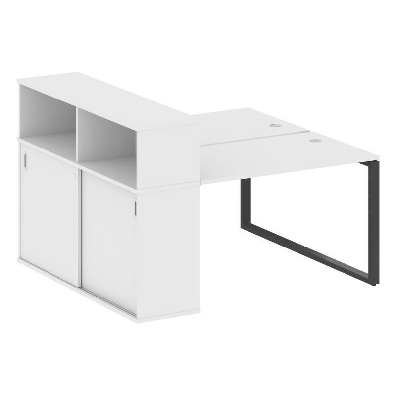 Metal System Рабочая станция с шкафом-купе на О-образном м/к БО.РС-СШК-2.2 Т Белый/Металл Антрацит 1 Metal System Рабочая станция с шкафом-купе на О-образном м/к БО.РС-СШК-2.2 Т Белый/Металл Антрацит 1