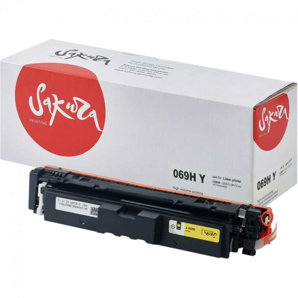 Картридж лазерный Sakura 069H Y жел.пов. Емк. для Canon LBP673Cdw/MF752Cdw