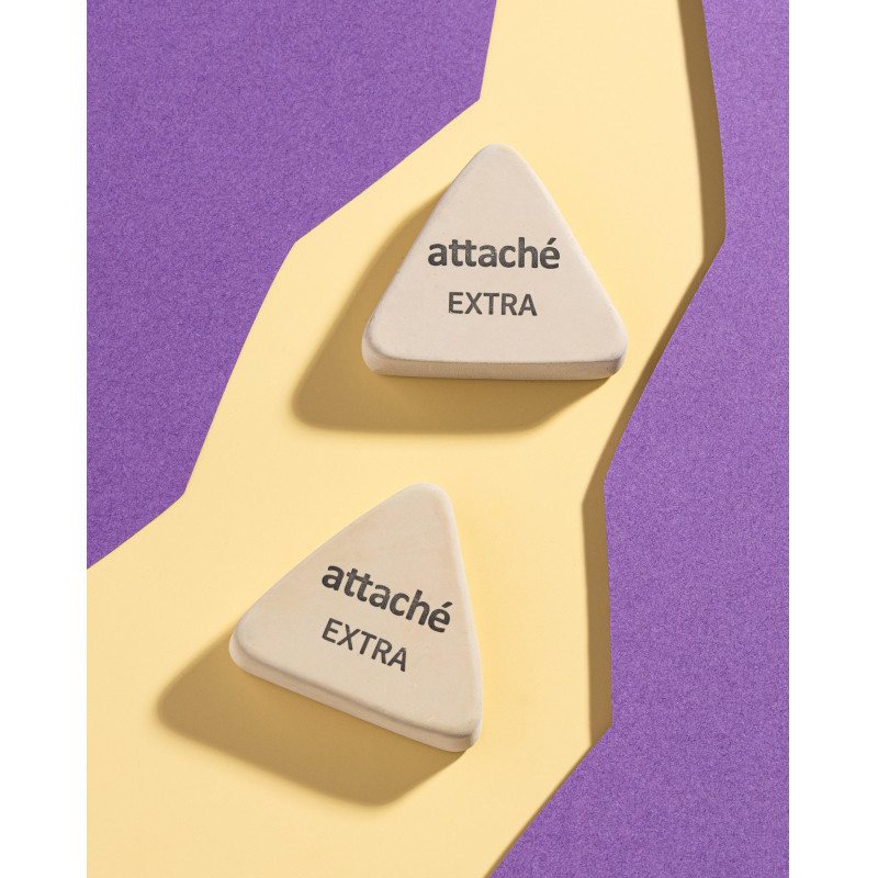 Ластик треугольный Attache Extra, натуральный каучук, 40x38x10мм, белый Ластик треугольный Attache Extra, натуральный каучук, 40x38x10мм, белый