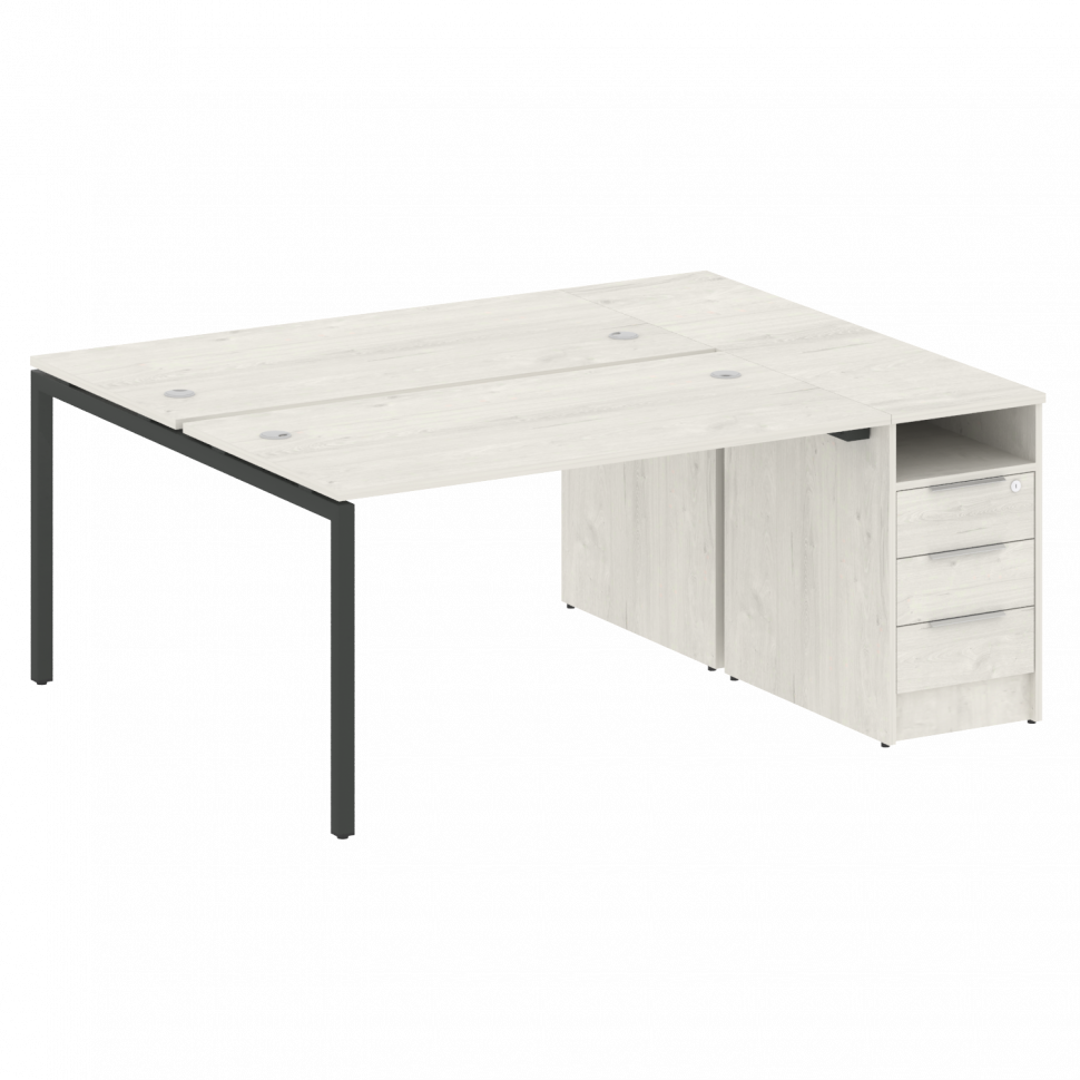 Metal System Quattro Рабочая станция с тумбой на П-образном м/к 40БП.РС-СТП-2.3 Дуб Наварра/Металл А Metal System Quattro Рабочая станция с тумбой на П-образном м/к 40БП.РС-СТП-2.3 Дуб Наварра/Металл А