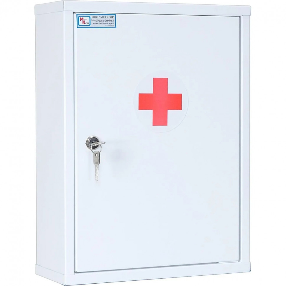 Аптечка металлическая Мн АУ-1 белая, ключ.замок, 300х120х400