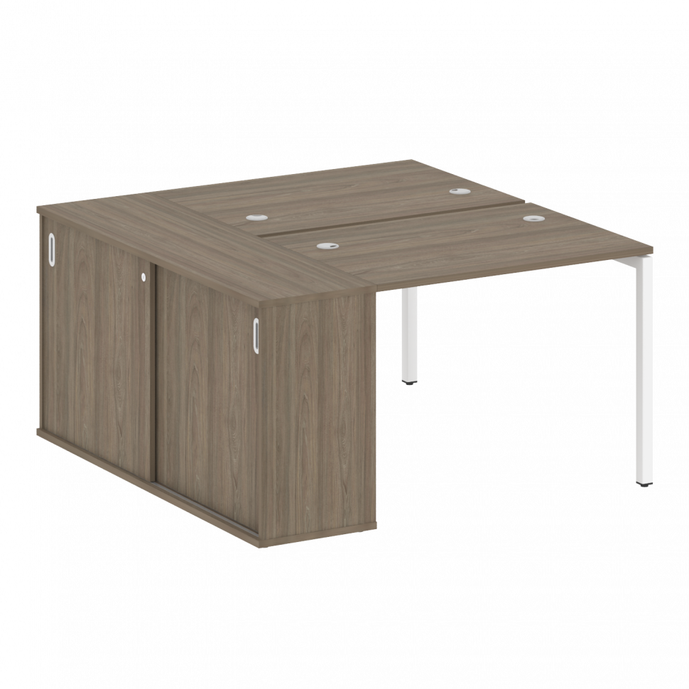 Metal System Quattro Рабочая станция с шкафом-купе на П-образном м/к 40БП.РС-СШК-1.1 Т Вяз Благородн