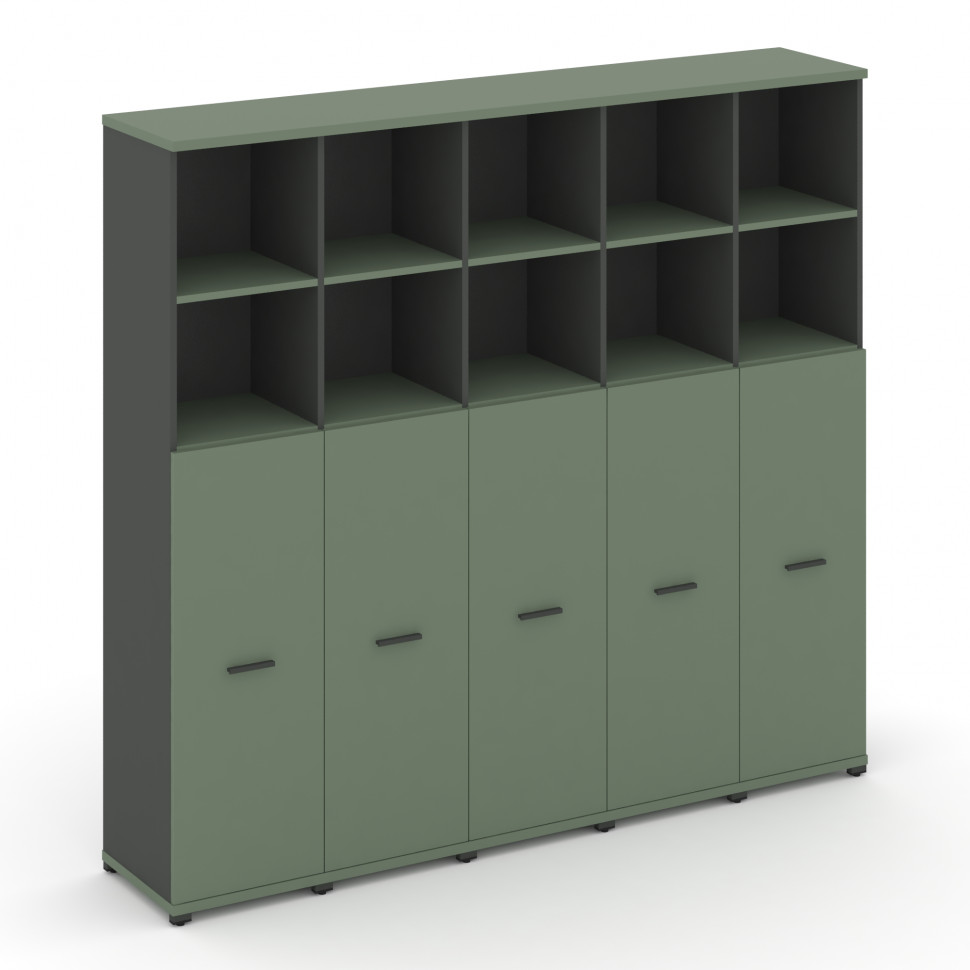 Concept Шкаф 5 узких секций, 5 ниш CN.STU-554 A Кобо/Антрацит/Металл Антрацит 2084*420*1922