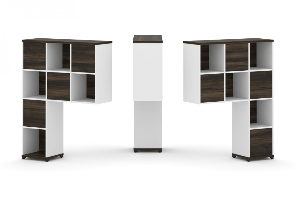 Concept Надставка высокая CN.DNV-001 Дуб Мали/Белый Бриллиант/Металл Черный 1099*350*1486