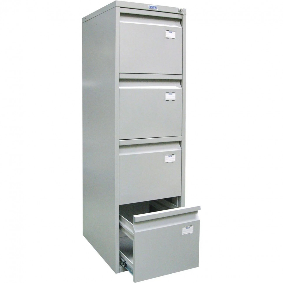 Картотека ПРАКТИК A-44 шкаф 4 секцион. А4, ц.замок, 410х485х1305