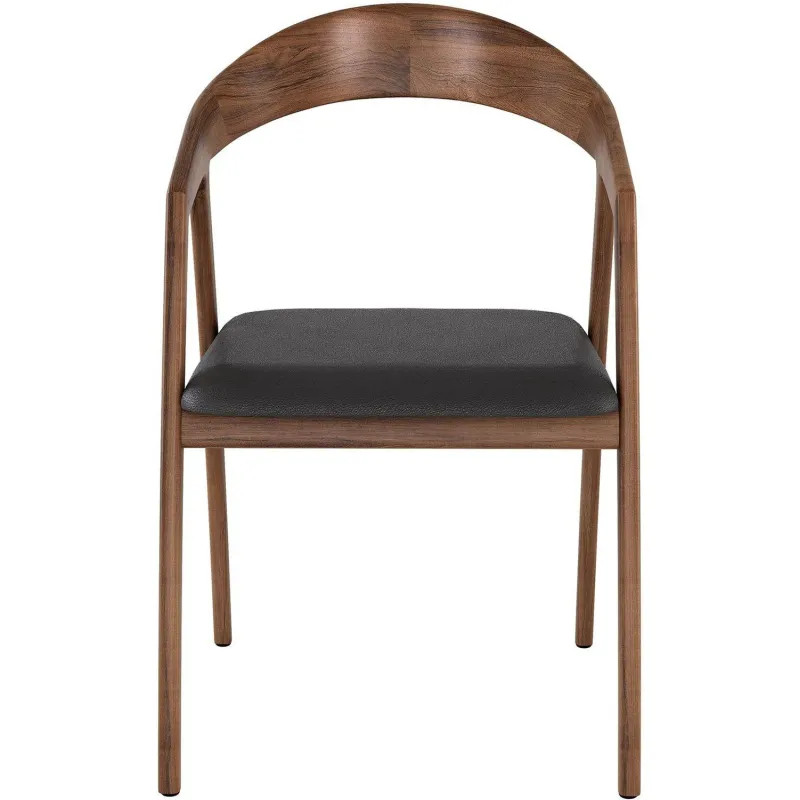 Стул Бридж (530х580х815) орех темный/экокожа черная