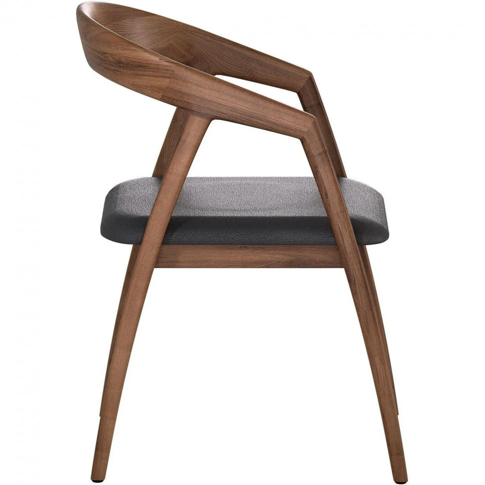 Стул Бридж (530х580х815) орех темный/экокожа черная