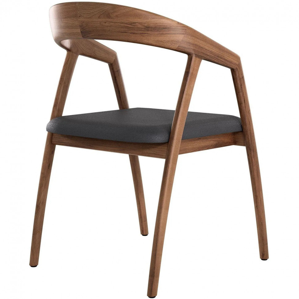 Стул Бридж (530х580х815) орех темный/экокожа черная