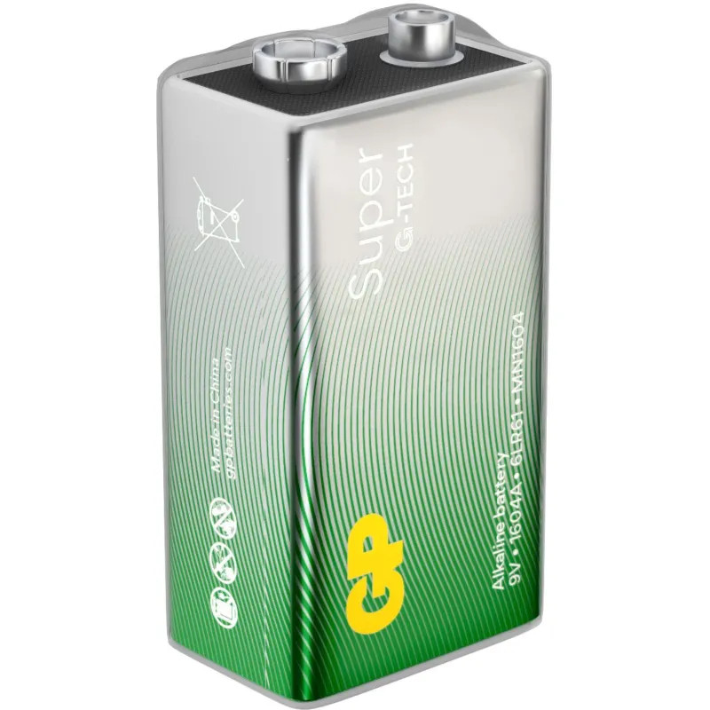 Батарейка GP Super эконом упак 9V/6LR61/Крона алкалин 1шт/уп, 1604A-5S1 Батарейка GP Super эконом упак 9V/6LR61/Крона алкалин 1шт/уп, 1604A-5S1